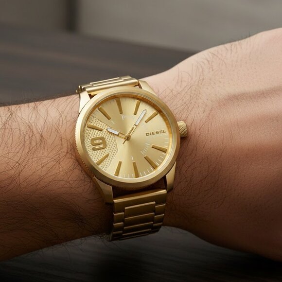 Diesel Other - NWT Authentic Diesel Rasp Gold Dial Men's Watch